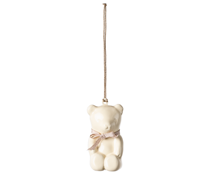 Maileg Metal Teddy Bear Ornament in Off-White/Rose