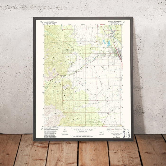 Map of Buena Vista, Colorado by USGS, 1982 – Arkansas River & Mount Princeton