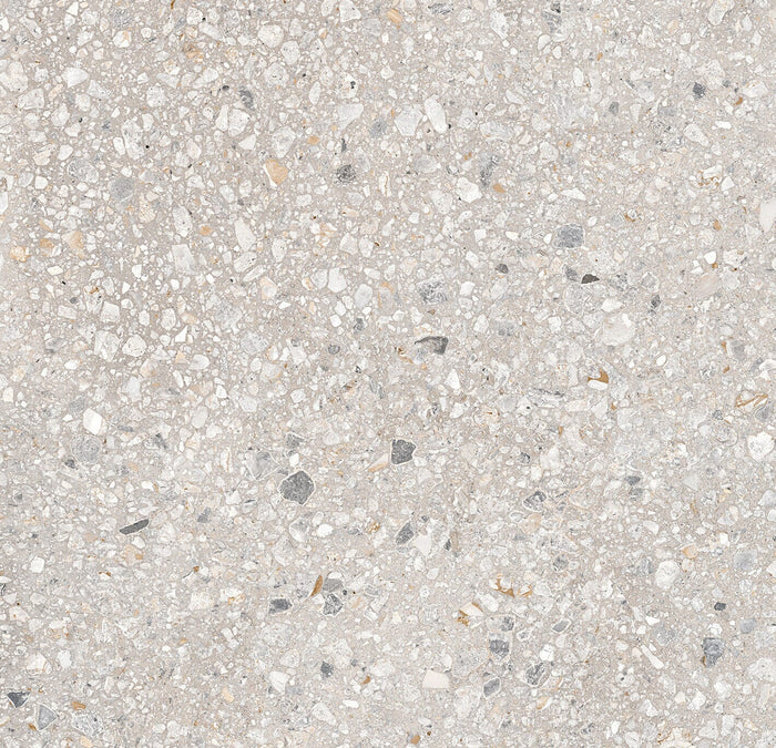 Beige terrazzo effect tile