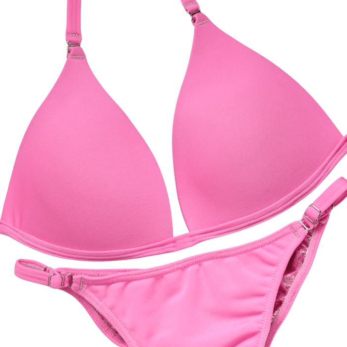 Matte Baby Pink Fit Model Competition Suit in bright pink for NPC bikini competition suit and fit model competition suit