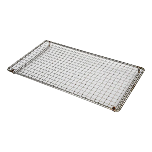 A stainless steel mesh grill top for a Kasai Konro Grill.