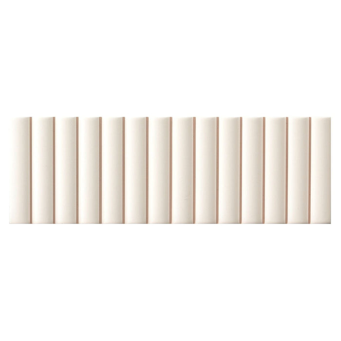Microtiles 3D Forms Fluted White 10x30 Tile Terratinta