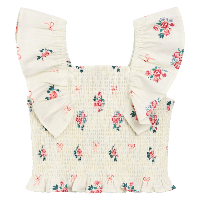 Miles the Label Woven Top in Off White