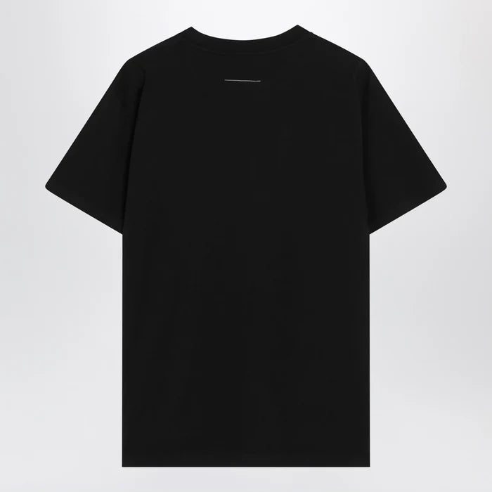 MM6 Maison Margiela - Black cotton jersey T-shirt with logo patch Brand