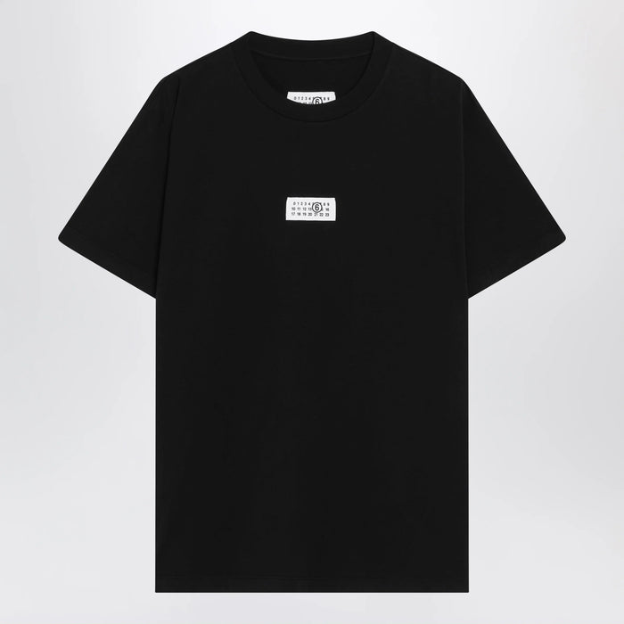 MM6 Maison Margiela - Black cotton jersey T-shirt with logo patch