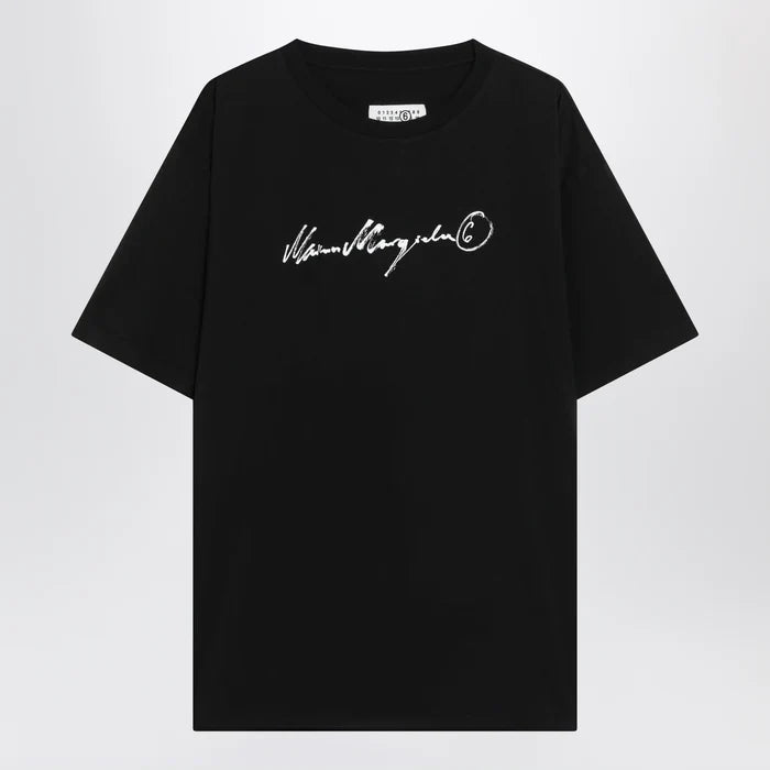 MM6 Maison Margiela - Black T-shirt with logo print