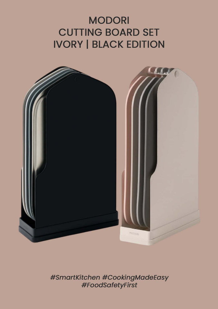 [MODORI] Cutting Board Set Ivory | Black Edition (1 Set = 4 Boards)