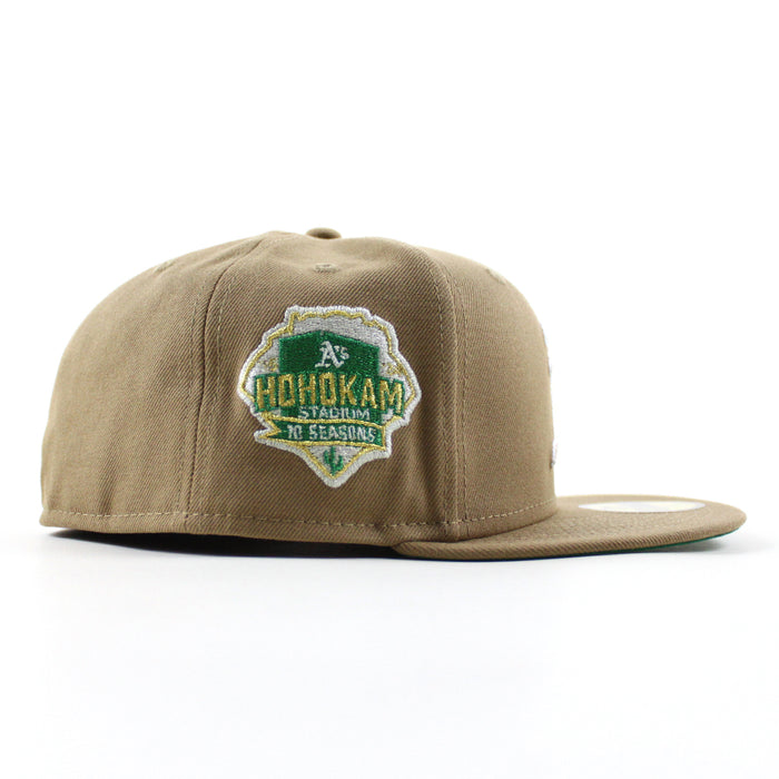 Oakland Athletics Hohokam Stadium 70 Season New Era 59Fifty Fitted Hat (Khaki Green Under Brim)