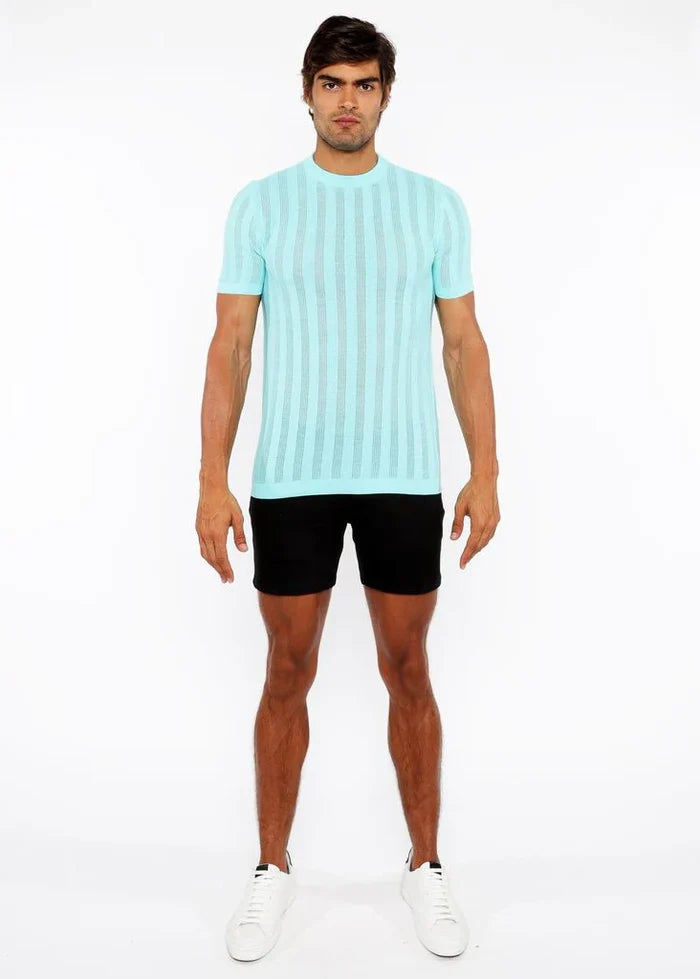 Ocean Textured Knitted Crew Tee St-24304