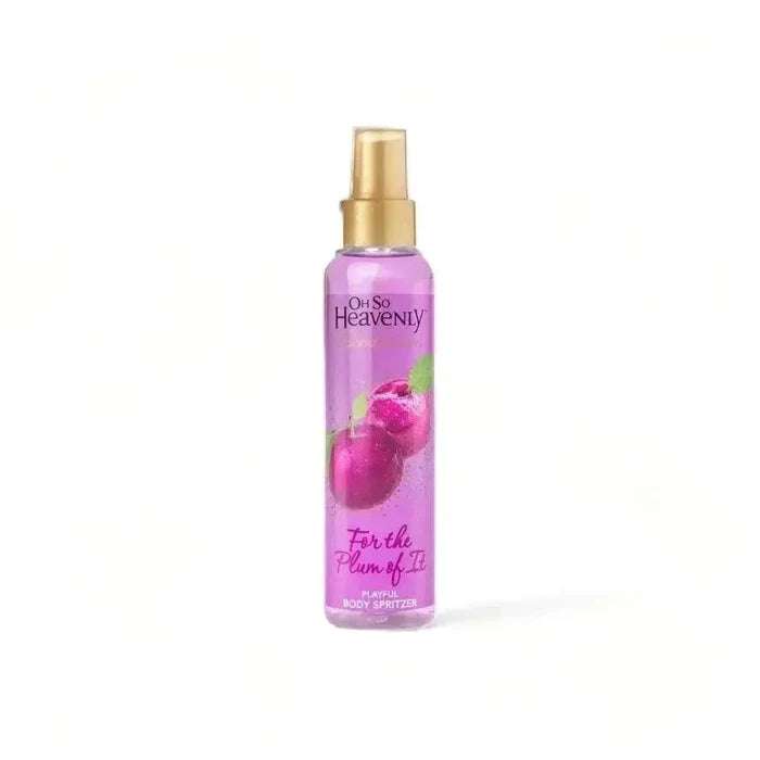 Oh So Heavenly Scentsations Body Spritzer For The Plum of It 200ml bottle with berry and plum fragrance