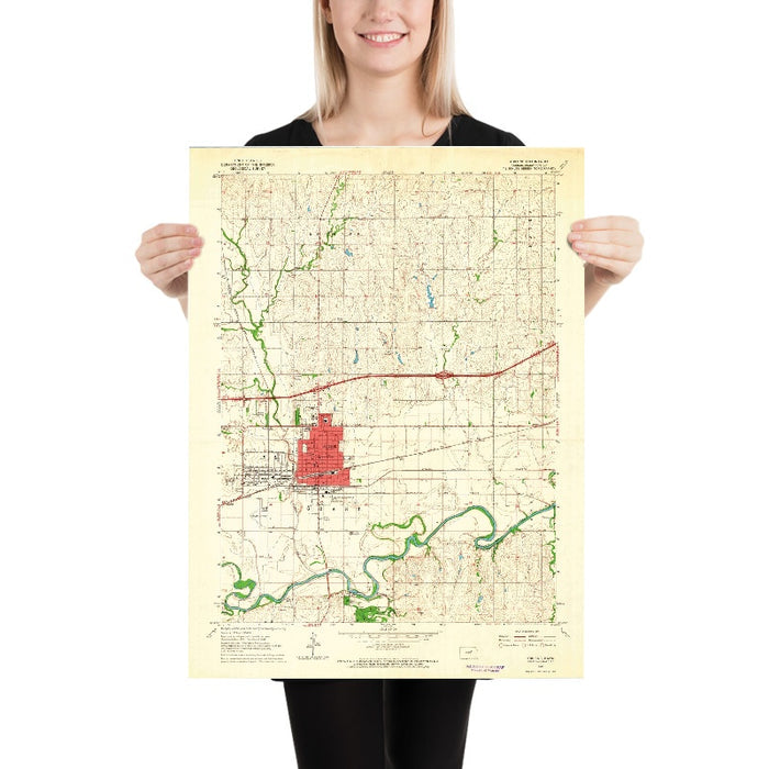 Old Map of Abilene, Kansas by USGS, 1964 – Granville, Smoky Hill River & Buffalo Creek