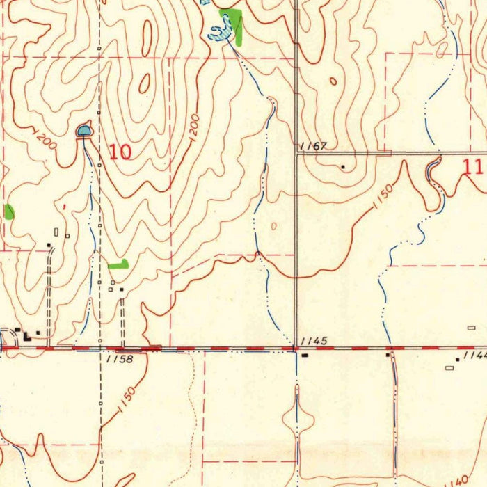 Old Map of Abilene, Kansas by USGS, 1964 – Granville, Smoky Hill River & Buffalo Creek