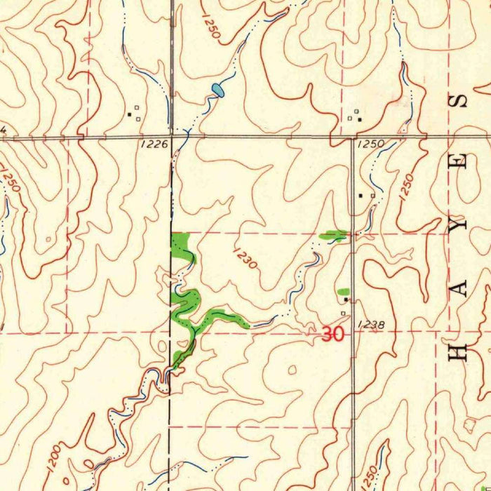 Old Map of Abilene, Kansas by USGS, 1964 – Granville, Smoky Hill River & Buffalo Creek