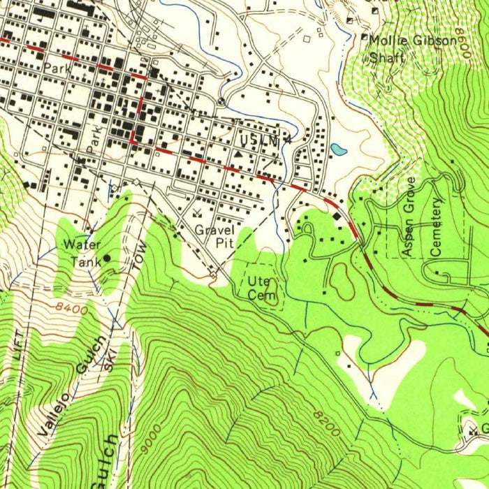 Old Map of Aspen, Colorado by USGS, 1960 – Maroon Bells & White River National Forest