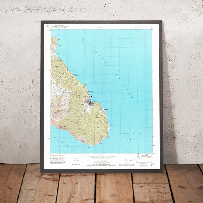 Old Map of Avalon, California by USGS, 1943 – Santa Catalina Island, Descanso Beach & Lovers Cove