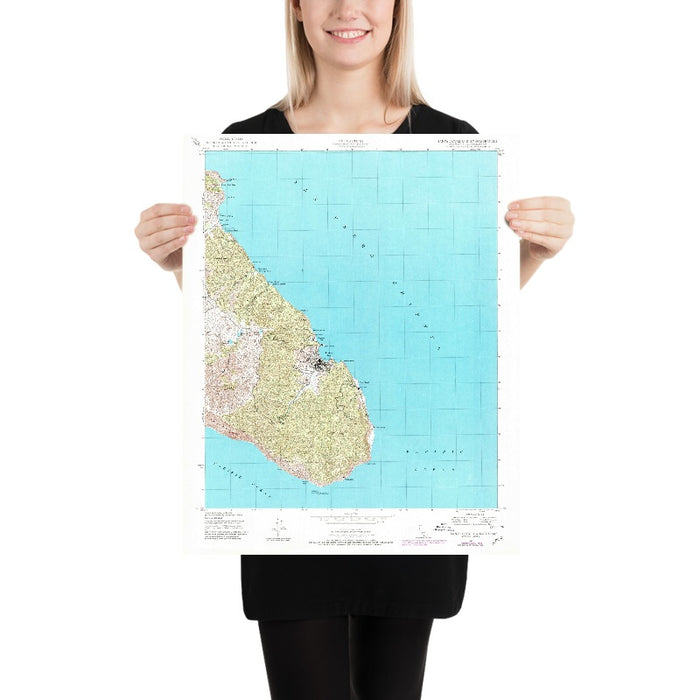 Old Map of Avalon, California by USGS, 1943 – Santa Catalina Island, Descanso Beach & Lovers Cove
