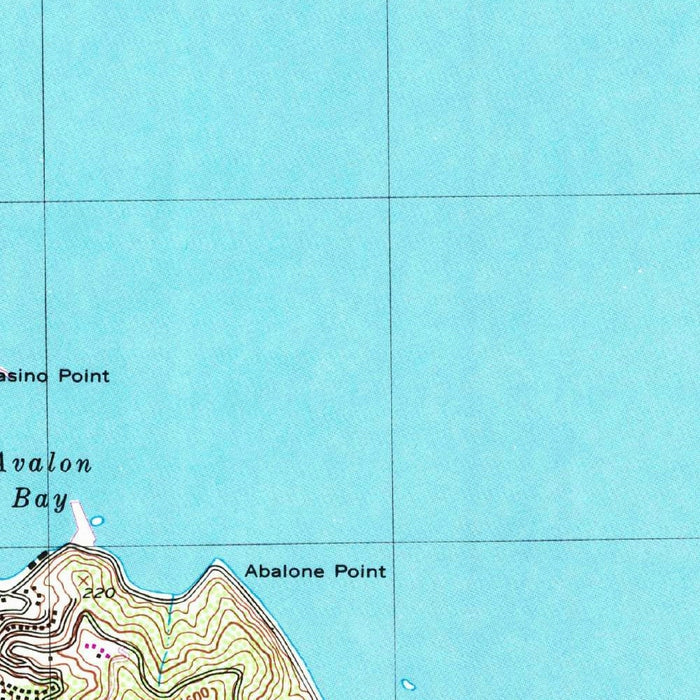 Old Map of Avalon, California by USGS, 1943 – Santa Catalina Island, Descanso Beach & Lovers Cove