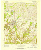 Old Map of Bardstown, Kentucky by USGS, 1953 – Nelson County, Rolling Fork River & Beech Fork River