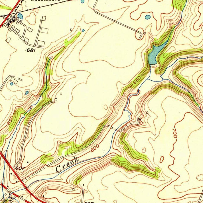 Old Map of Bardstown, Kentucky by USGS, 1953 – Nelson County, Rolling Fork River & Beech Fork River