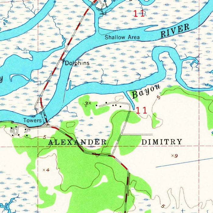 Old Map of Bay St. Louis, Mississippi by USGS, 1956 – St. Louis Bay & Mississippi Sound