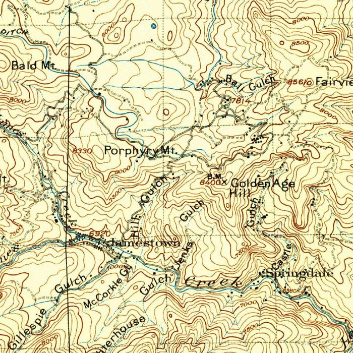 Old Map of Boulder, Colorado by USGS, 1904 – Gunbarrel, Table Mountain & South Boulder Creek
