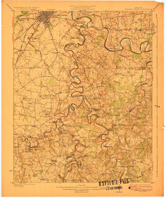 Old Map of Bowling Green, Kentucky by USGS, 1923 – Barren River & Smiths Grove