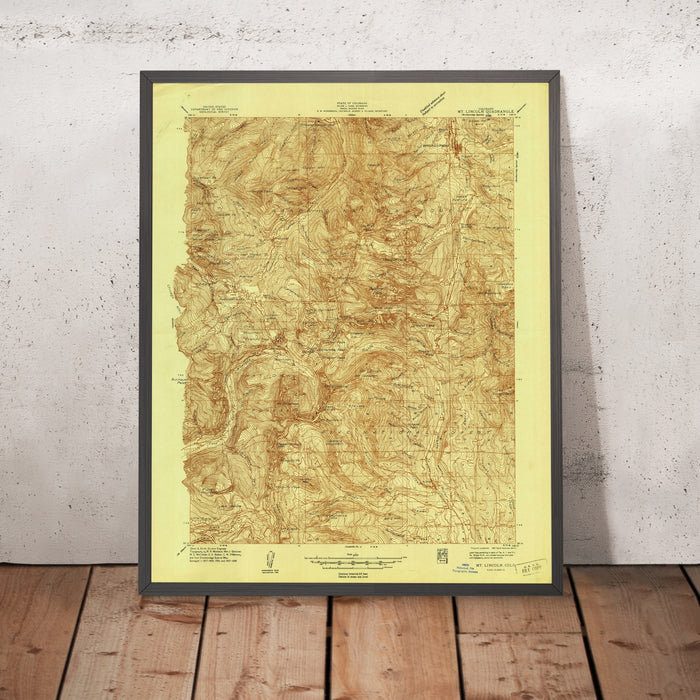 Old Map of Breckenridge, Colorado by USGS, 1938 – Quandary Peak, Blue River & Mount Lincoln