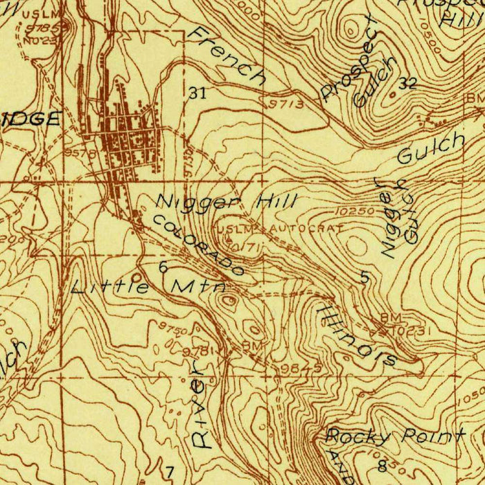 Old Map of Breckenridge, Colorado by USGS, 1938 – Quandary Peak, Blue River & Mount Lincoln