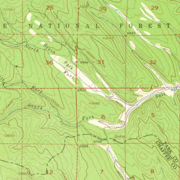Old Map of Buena Vista, Colorado by USGS, 1955 – Arkansas River, Collegiate Peaks & Mount Princeton