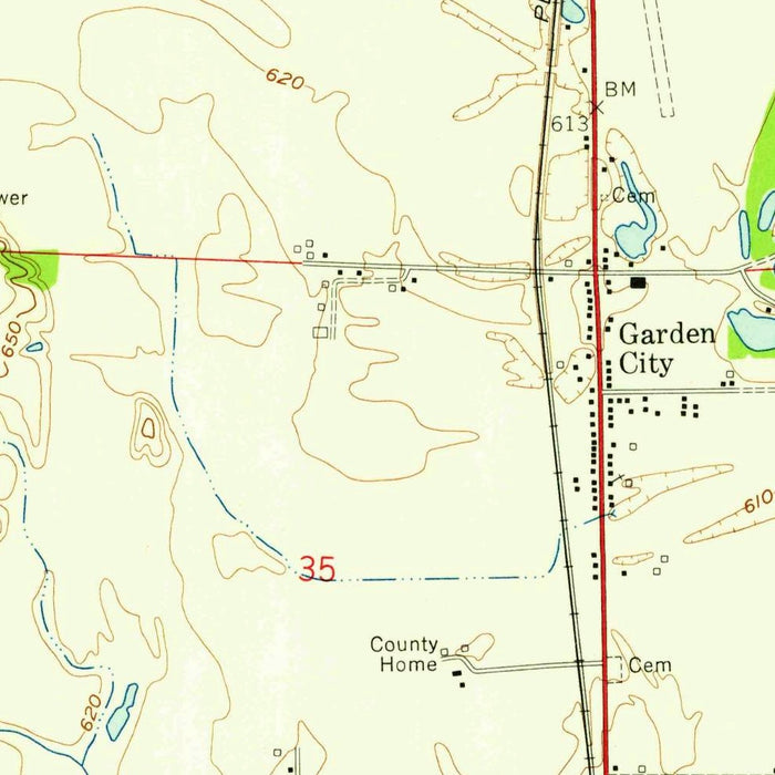 Old Map of Columbus, Indiana by USGS, 1958 – White River, Haw Creek & Bartholomew County