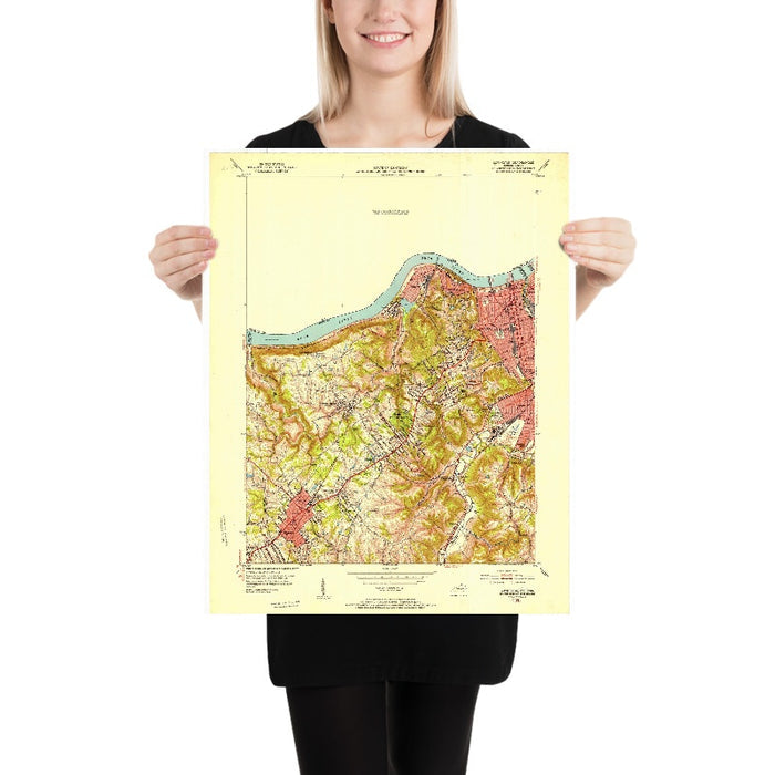 Old Map of Covington, Kentucky by USGS, 1950 – Cincinnati & Ohio River