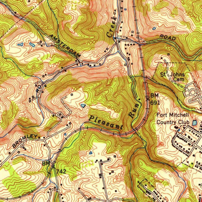 Old Map of Covington, Kentucky by USGS, 1950 – Cincinnati & Ohio River