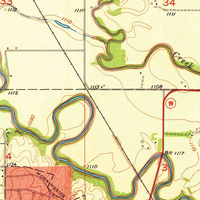 Old Map of Emporia, Kansas by USGS, 1957 – Cottonwood River & Flint Hills