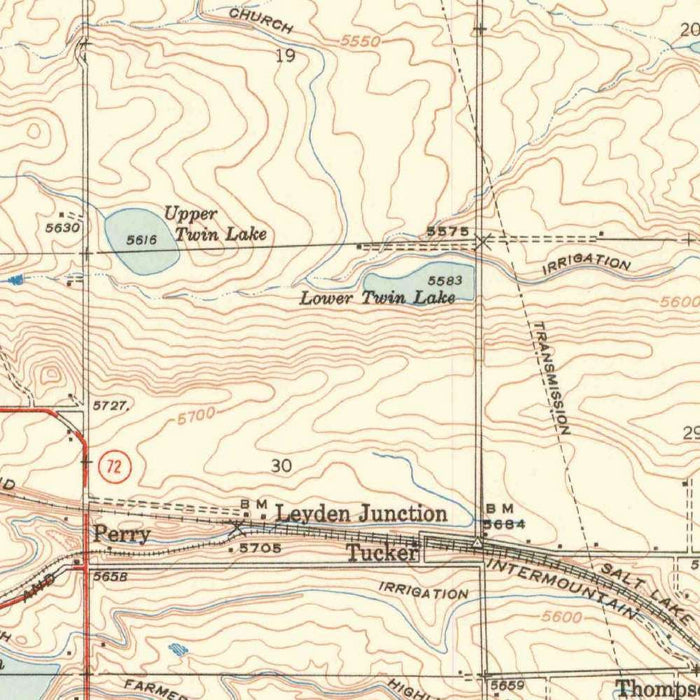 Old Map of Golden, Colorado by USGS, 1944 – Clear Creek & Lookout Mountain