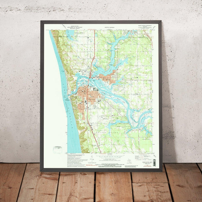 Old Map of Grand Haven, Michigan by USGS, 1972 – Lake Michigan, Grand River & Spring Lake