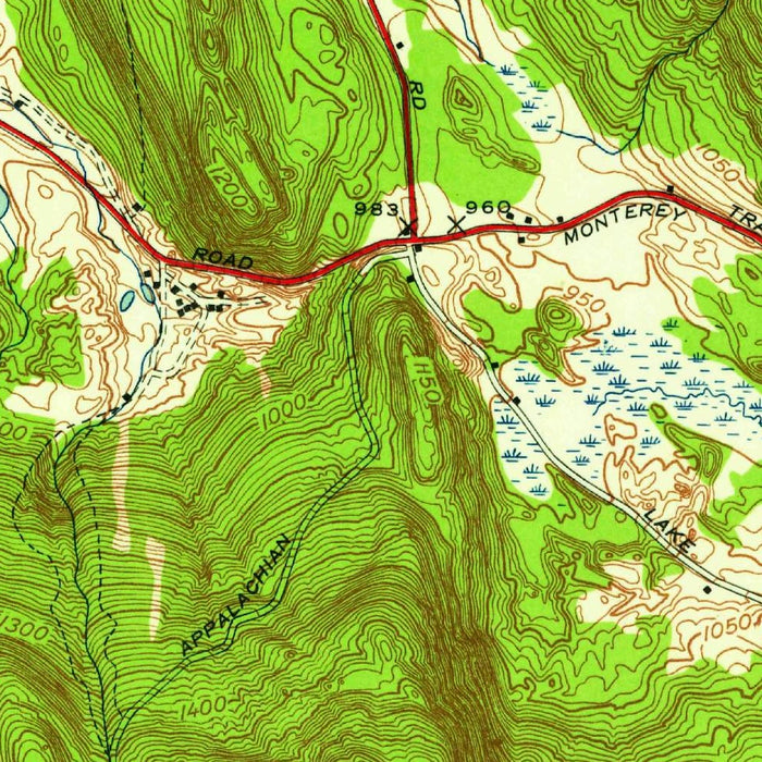 Old Map of Great Barrington, Massachusetts by USGS, 1958 – Monterey & Housatonic River