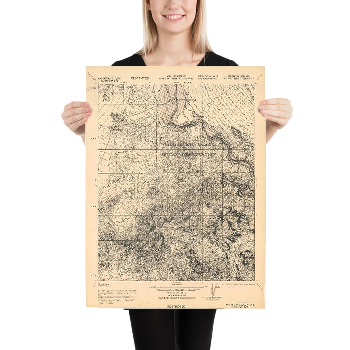 Old Map of Lake Havasu City, Arizona by USGS, 1943 – Colorado River & Whipple Mountains