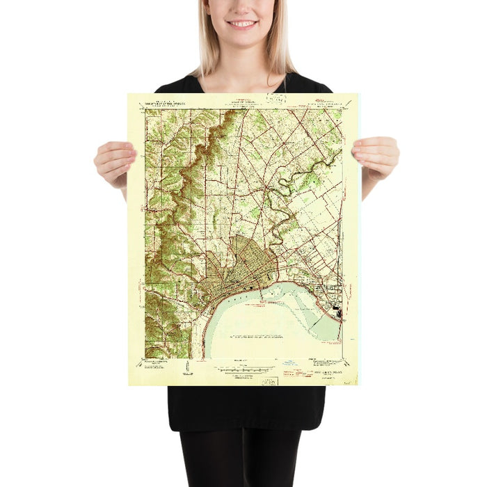 Old Map of Louisville, Kentucky by USGS, 1946 – New Albany, Ohio River & Falls of the Ohio