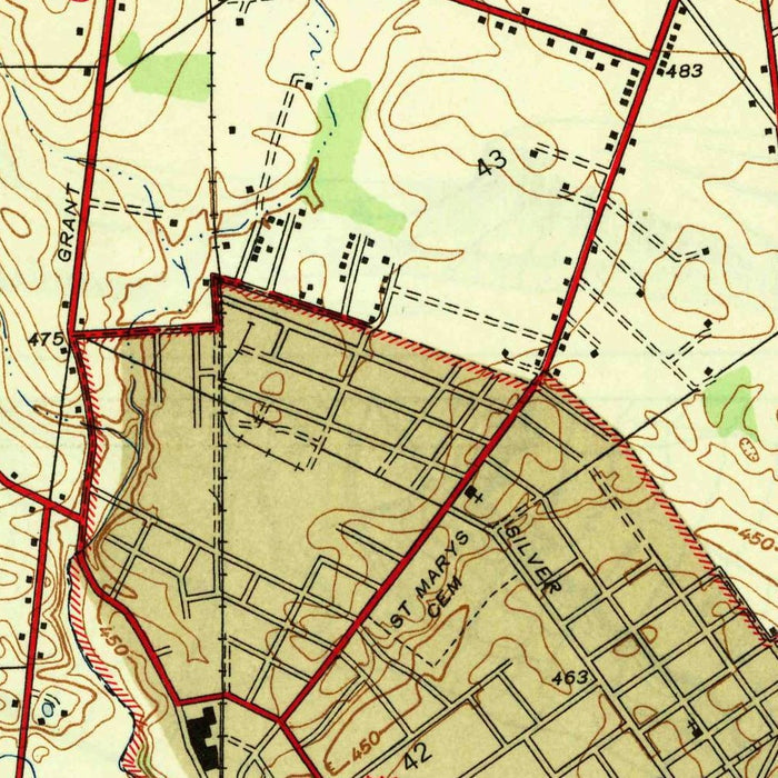 Old Map of Louisville, Kentucky by USGS, 1946 – New Albany, Ohio River & Falls of the Ohio