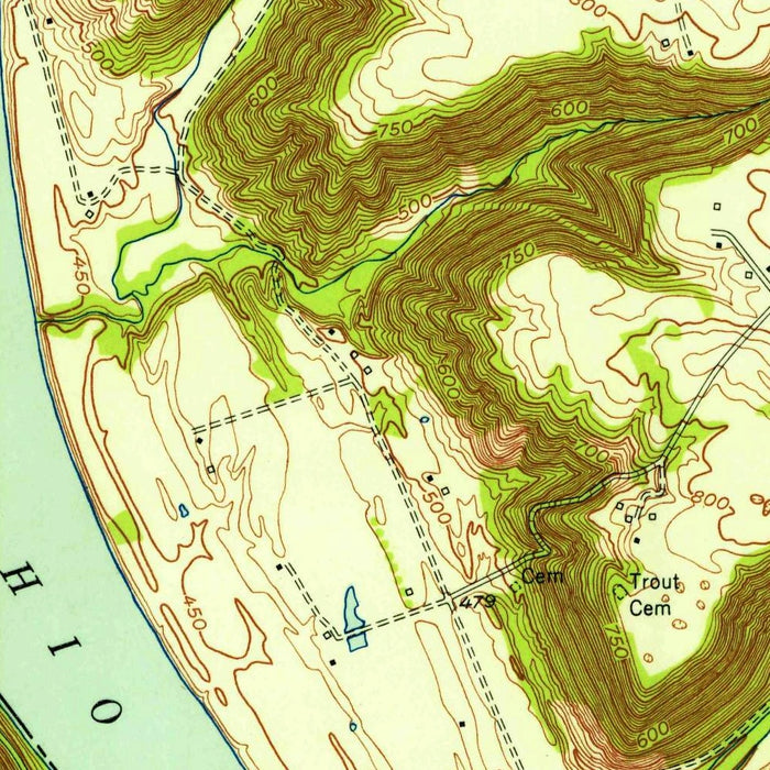 Old Map of Madison, Indiana by USGS, 1953 – Hanover, Ohio River & Clifty Falls State Park