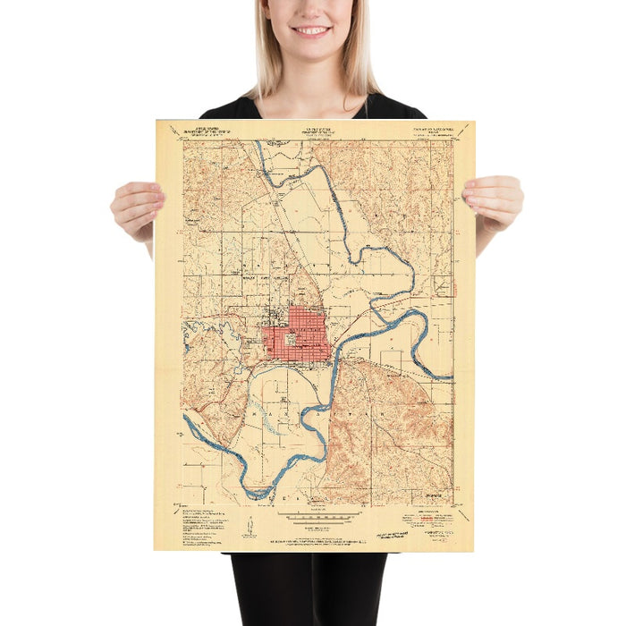 Old Map of Manhattan, Kansas by USGS, 1950 – Kansas State College & Kansas River