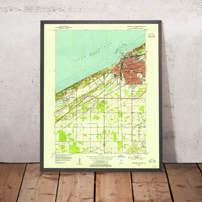 Old Map of Michigan City, Indiana by USGS, 1953 – Lake Michigan & Cool Springs