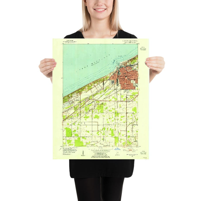Old Map of Michigan City, Indiana by USGS, 1953 – Lake Michigan & Cool Springs