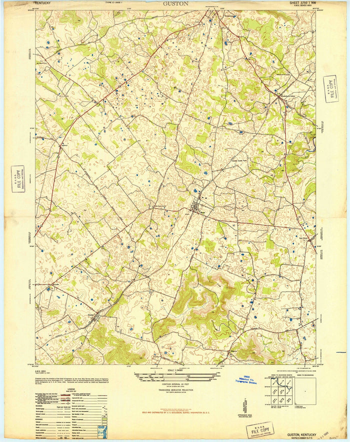 Old Map of Midway, Kentucky by USGS, 1948 – Guston & Woodford County