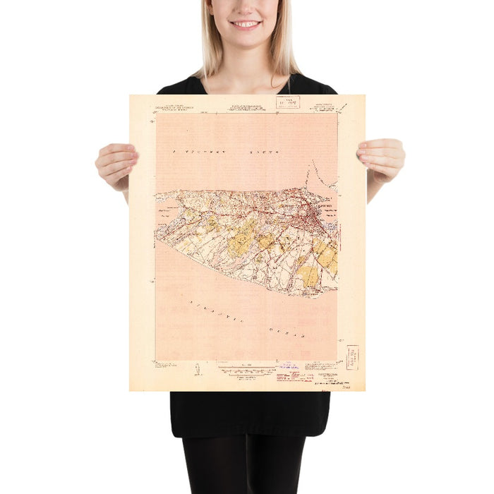 Old Map of Nantucket, Massachusetts by USGS, 1945 – Nantucket Harbor, Madaket & Sconset