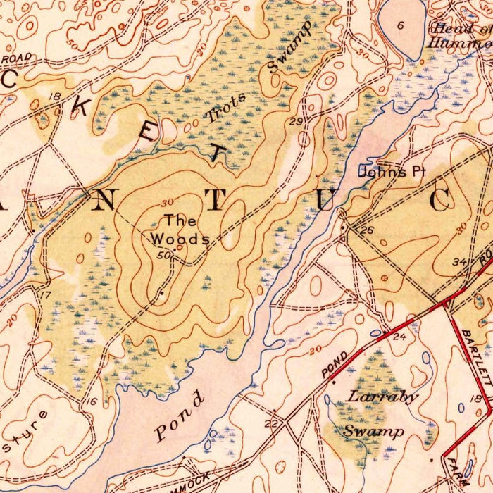 Old Map of Nantucket, Massachusetts by USGS, 1945 – Nantucket Harbor, Madaket & Sconset