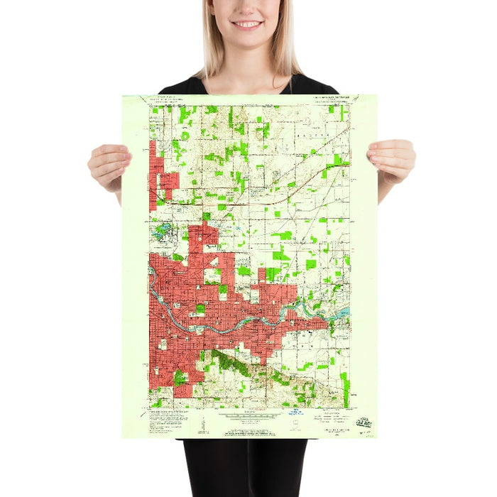 Old Map of Notre Dame, Indiana by USGS, 1958 – South Bend, Mishawaka & St. Joseph River