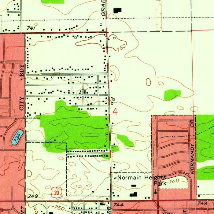 Old Map of Notre Dame, Indiana by USGS, 1958 – South Bend, Mishawaka & St. Joseph River