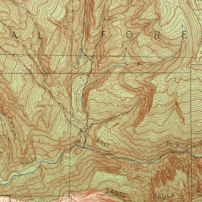 Old Map of Ojai, California by USGS, 1942 – Santa Paula & Santa Clara River