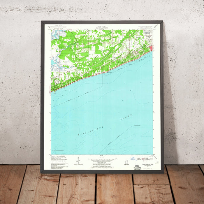 Old Map of Pass Christian, Mississippi by USGS, 1955 – Mississippi Sound & Gulf Coast